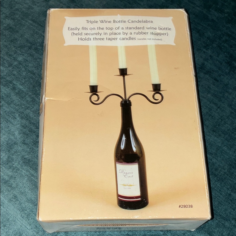 Triple Wine Bottle Candelabra nib never used!
